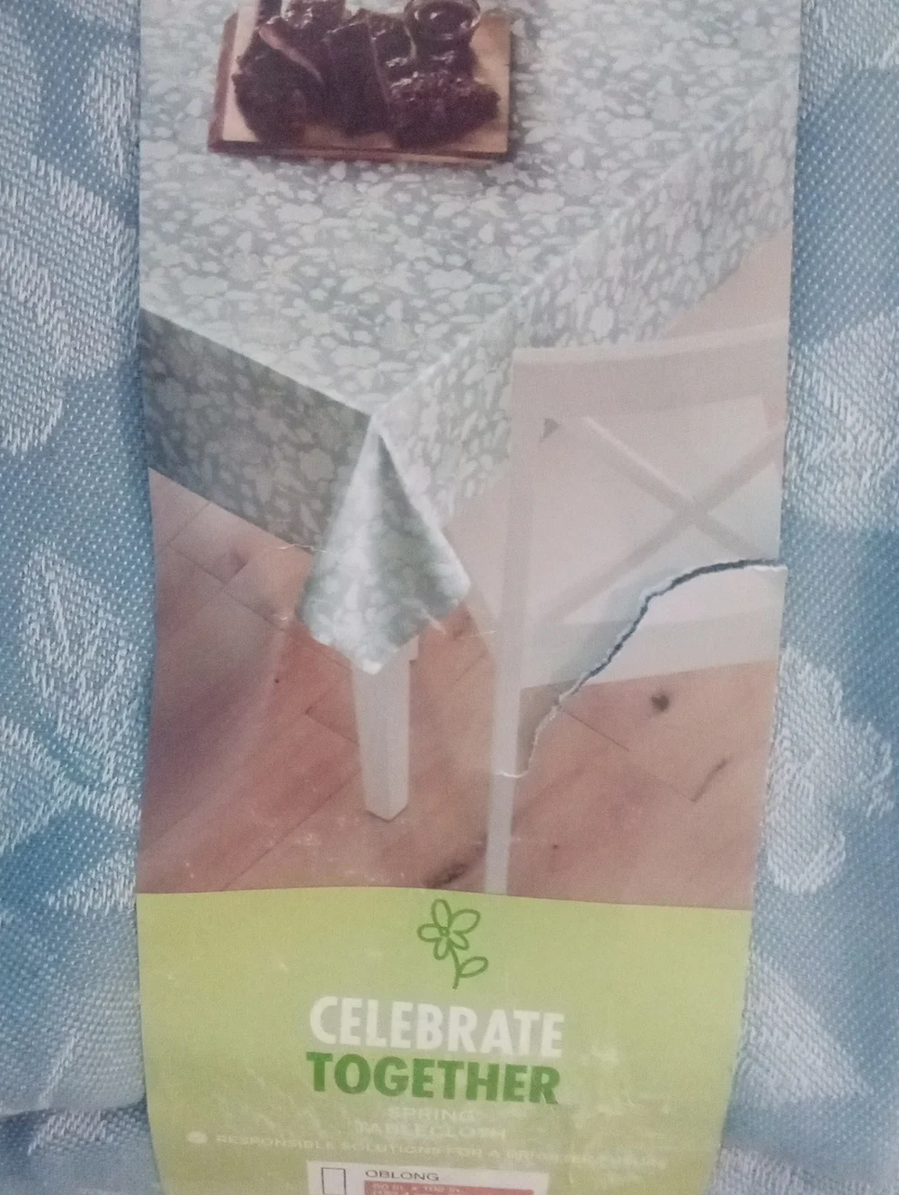Celebrate Together Blue Floral Tablecloth